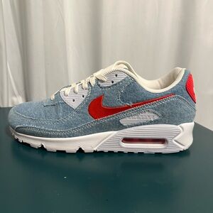 🔥 Nike Air Max 90 Denim Light Wash DV2120-900 Men's Shoes Size 9 new w/ dmg box